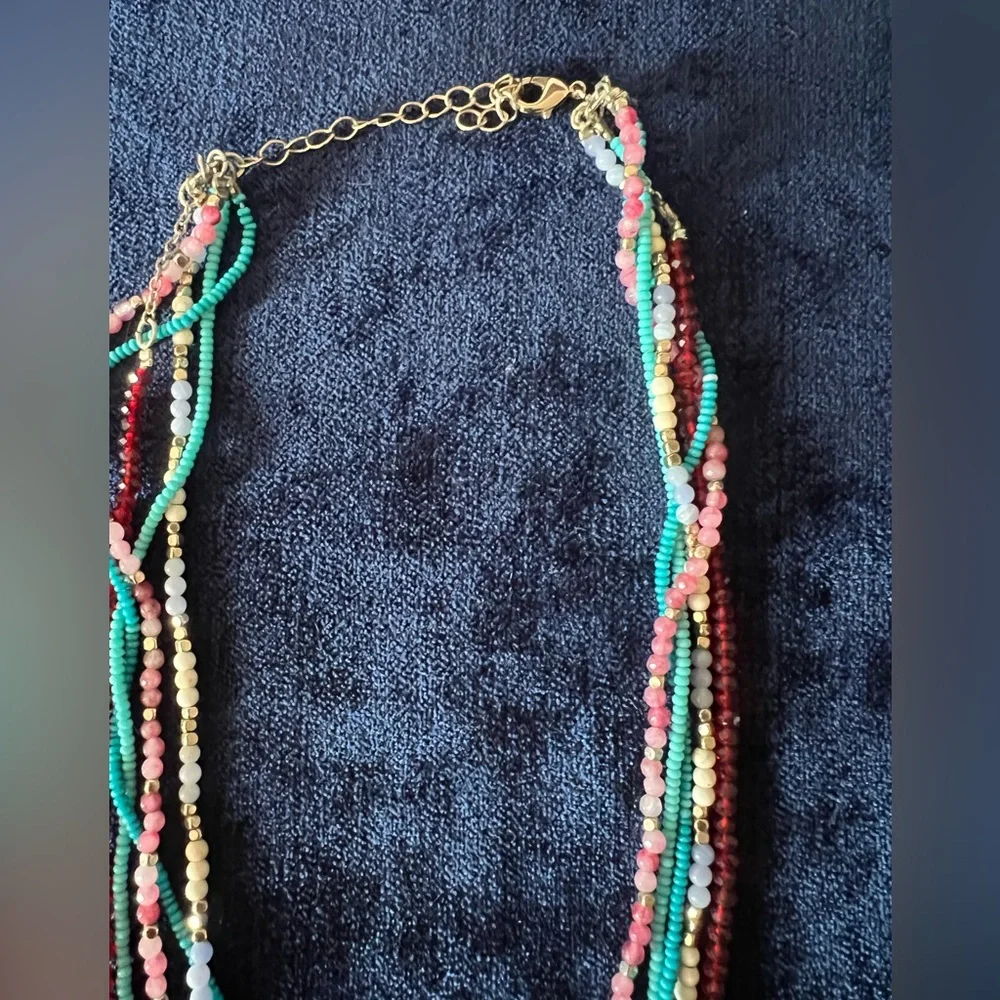Multicolor Bead and Charms Layered Necklace - Picture 6 of 7